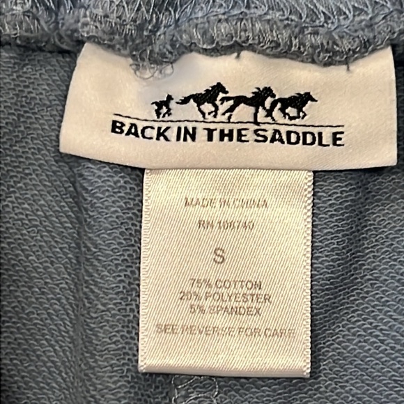 Back In The Saddle Blue Wide-Leg Sweatpants w/ White Western Geometric Design - Picture 8 of 11